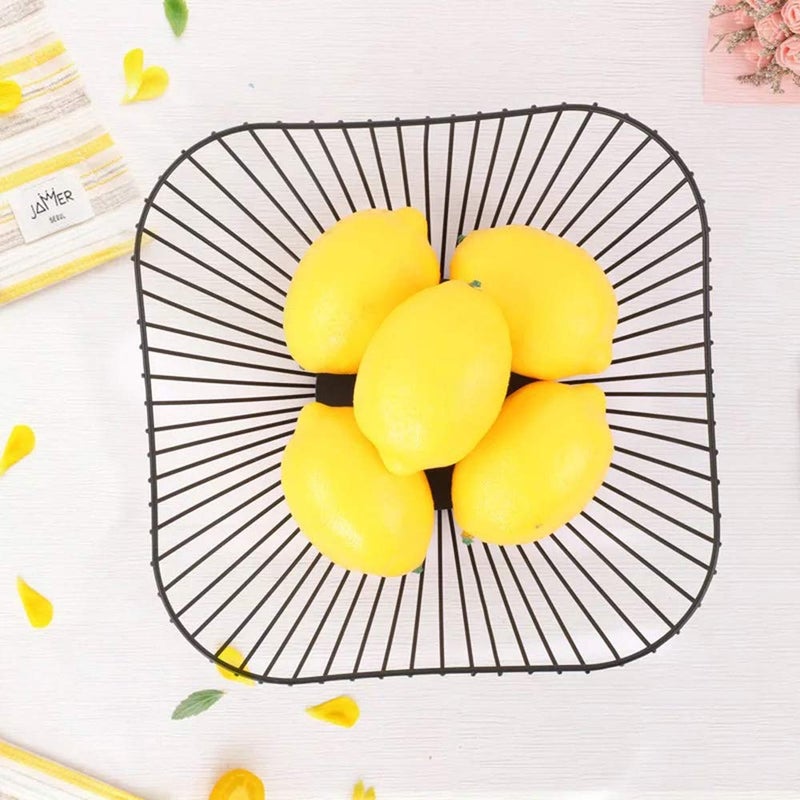 7UYUU Metal Fruit Basket - Black Fruit Bowl for Kitchen Counter - Wire Storage Basket for Vegetable Snack Candy - Square Fruit Holder for Countertop - 10 Inches (Square) - Image 4